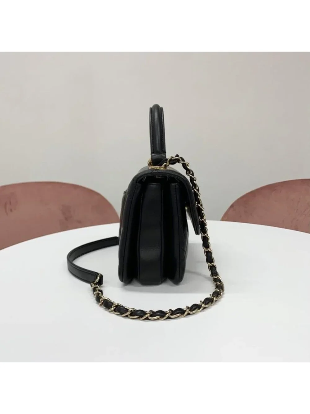 Chanel Top Handle Quilted CC Logo Chain